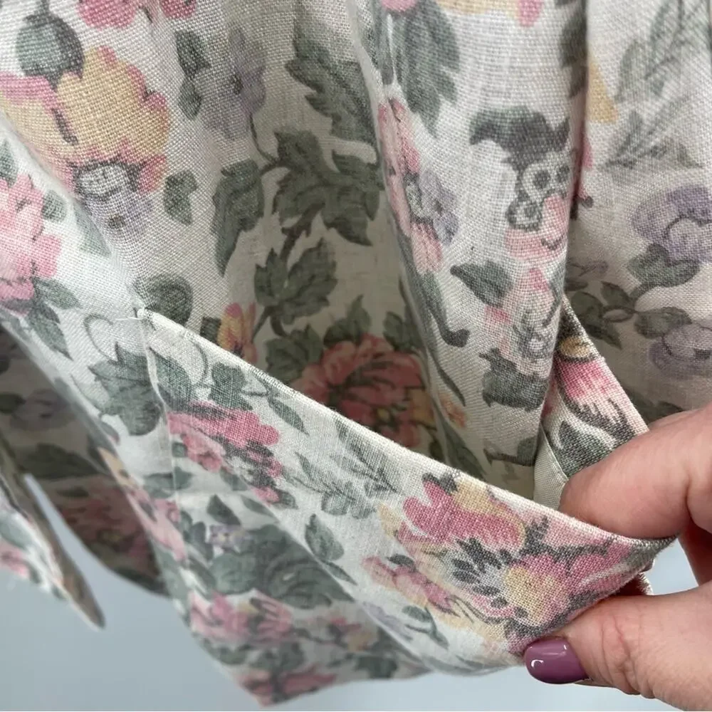 Vintage USA Floral Cottagecore Coastal Grandma Blazer Patch Pockets Size Medium - Picture 4 of 9